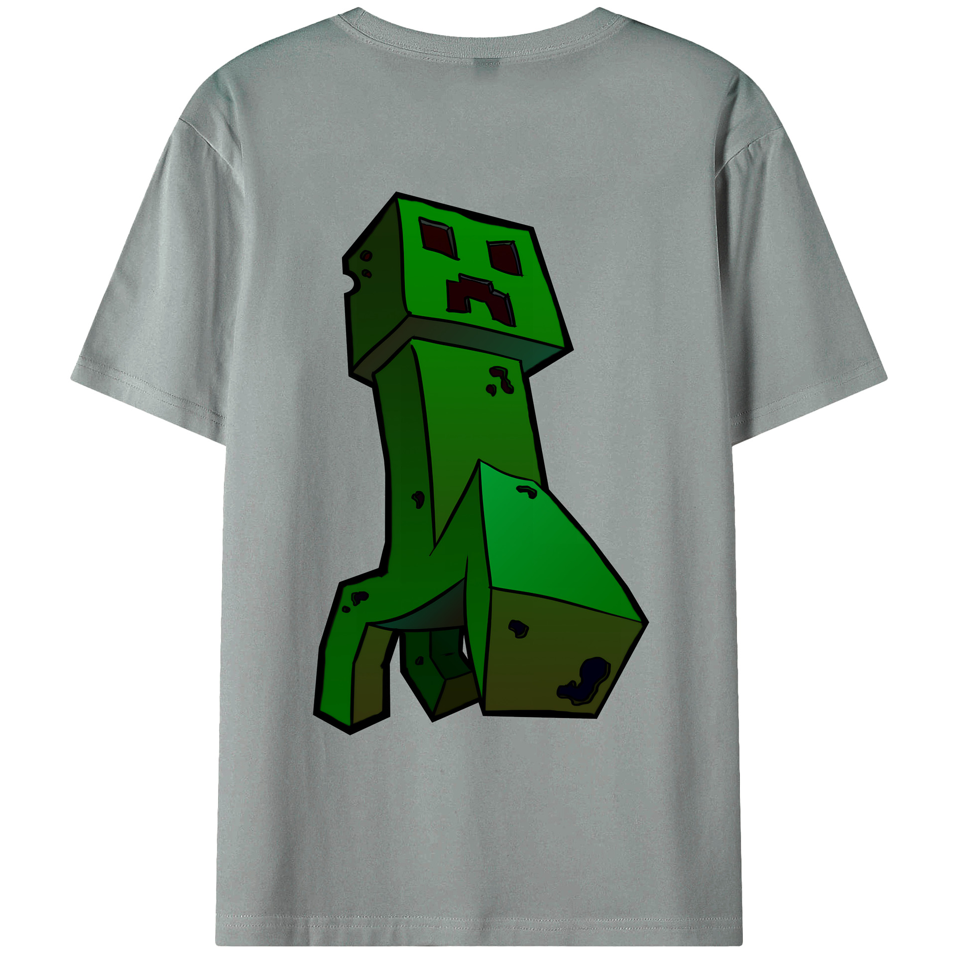 （画像用） マインクラフト ブロックの世界 Minecraft MC Block world 綿100％ メンズ半袖Tシャツ（バックプリント） 通気性